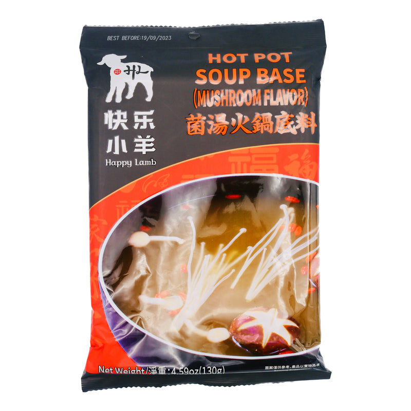 Happy Lamb Hot Pot Soup Base Mushroom Flavour 快樂小羊菌湯火鍋底料 130g | Tuk Tuk Mart