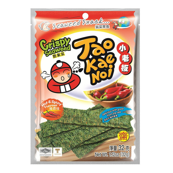 Tao Kae Noi Crispy Seaweed Hot & Spicy Flavour 32g | Tuk Tuk Mart