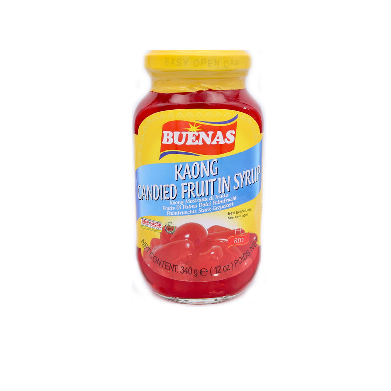 Buenas Kaong Red Candied Fruit in Syrup 340g | Tuk Tuk Mart