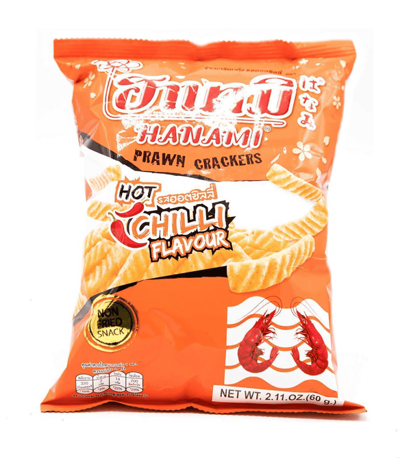 Hanami Prawn Crackers Hot Chilli Flavour 60g | Tuk Tuk Mart