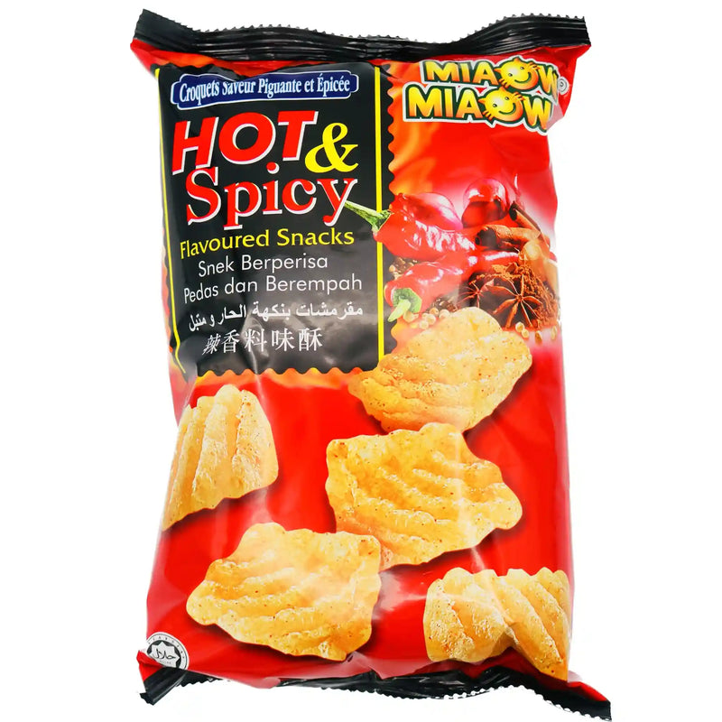 Miaow Miaow Hot & Spicy Flavoured Snacks 妙妙牌辣香料味酥 50g