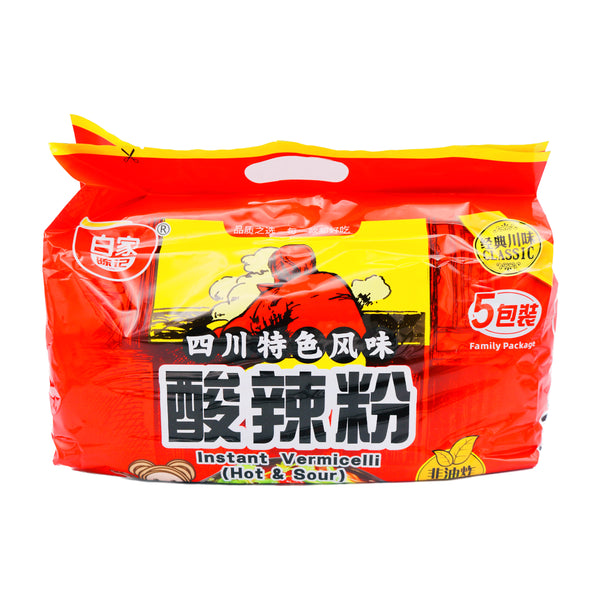 Baijia Instant Vermicelli Sweet Potato Noodle Hot & Sour Flavoured 白家陳記四川特色風味酸辣粉 (105g*5Pcs) 525g | Tuk Tuk Mart