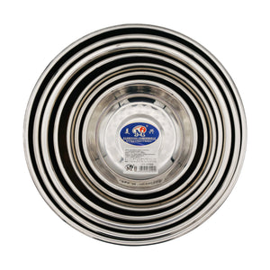 Mei Xing Stainless Steel Meal Plate Platter 美興不鏽鋼餐盤 22cm | Tuk Tuk Mart