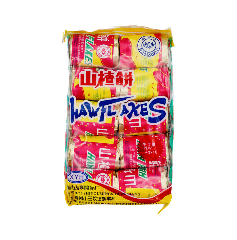 Sunflower Hawthorn Flakes 奧賽山楂餅 (14g*10Pcs) 140g | Tuk Tuk Mart