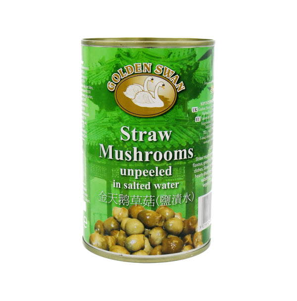 Golden Swan Straw Mushroom unpeeled (in salted water) 金天鵝草菇(鹽漬水) 425g | Tuk Tuk Mart