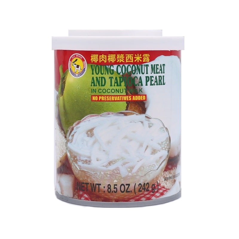 Tas Brand Young Coconut Meat & Tapioca Pearl in Coconut Milk 242g | Tuk Tuk Mart