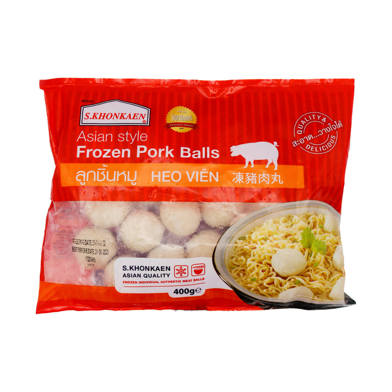 S. KHONKAEN Asian Style Frozen Pork Balls 凍豬肉丸 400g (Frozen) | Tuk Tuk Mart